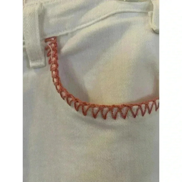 MCGUIRE White Denim Jeans with Embroidered Pockets Anthropologie Size 28 - Picture 4 of 12